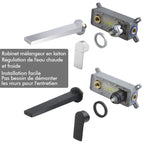 Mitigeur mural de salle de bain noir mat