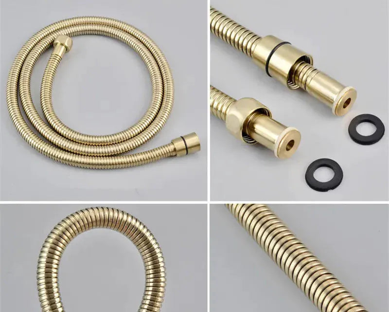 Ensemble de robinets encastrable pour baignoire en or brossé