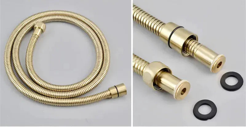 Ensemble de robinets encastrable pour baignoire en or brossé