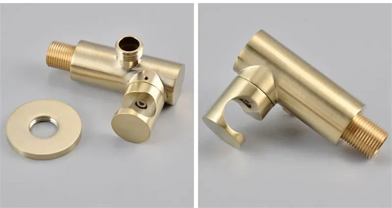 Ensemble de robinets encastrable pour baignoire en or brossé