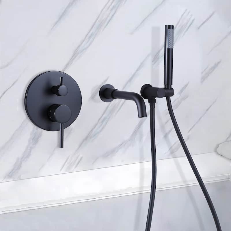 Ensemble de robinets encastrable pour baignoire noir mat