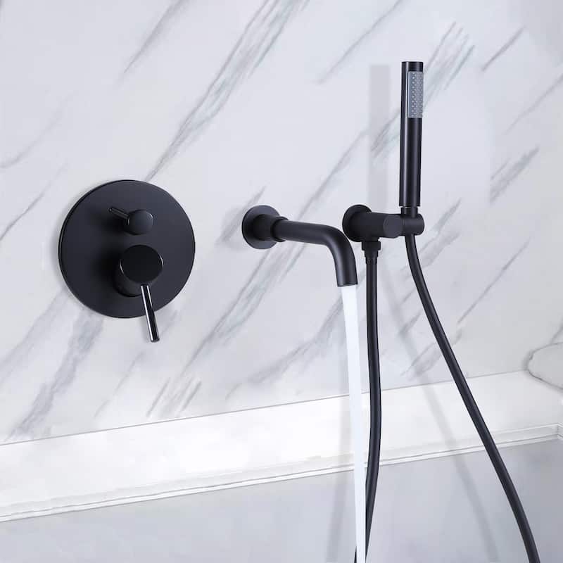 Ensemble de robinets encastrable pour baignoire noir mat