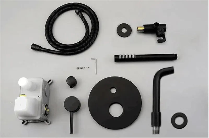 Ensemble de robinets encastrable pour baignoire noir mat