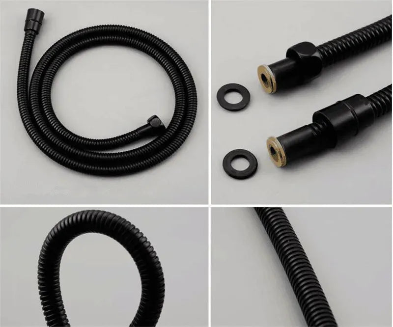 Ensemble de robinets encastrable pour baignoire noir mat