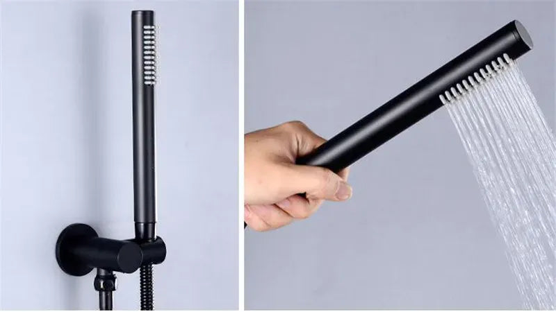 Ensemble de robinets encastrable pour baignoire noir mat