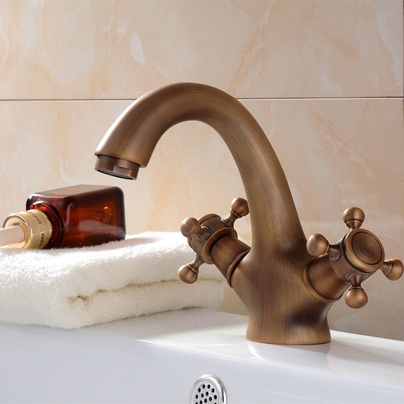 Mélangeur de salle de bain en bronze brossé