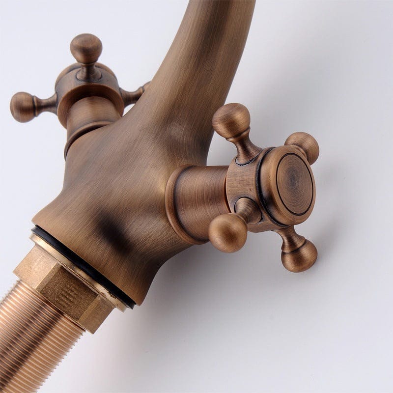 Mélangeur de salle de bain en bronze brossé