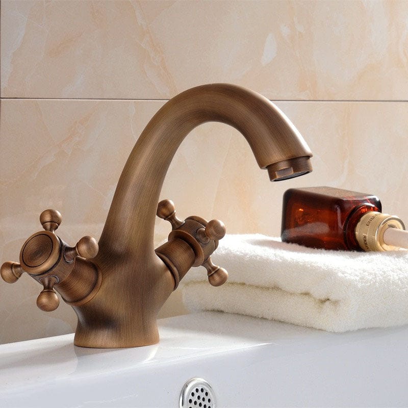 Mélangeur de salle de bain en bronze brossé