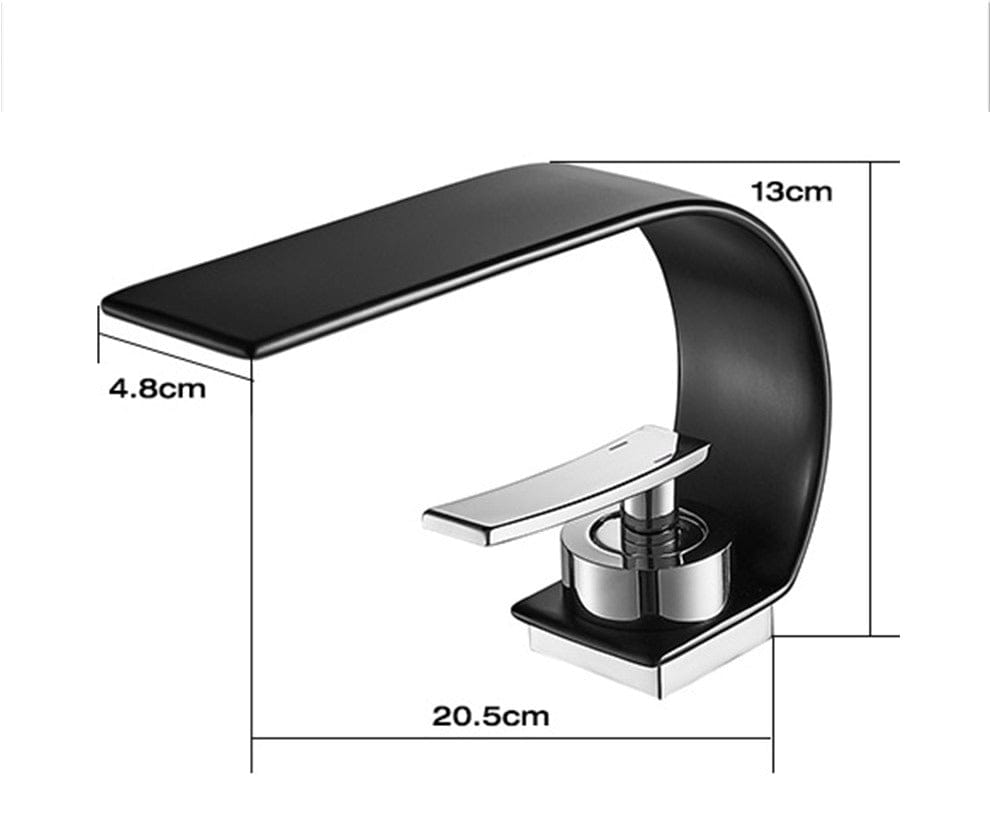 Mitigeur avec bec en cascade noir mat