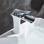Mitigeur cascade de lavabo blanc