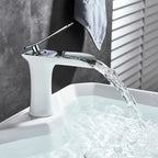Mitigeur cascade de lavabo blanc