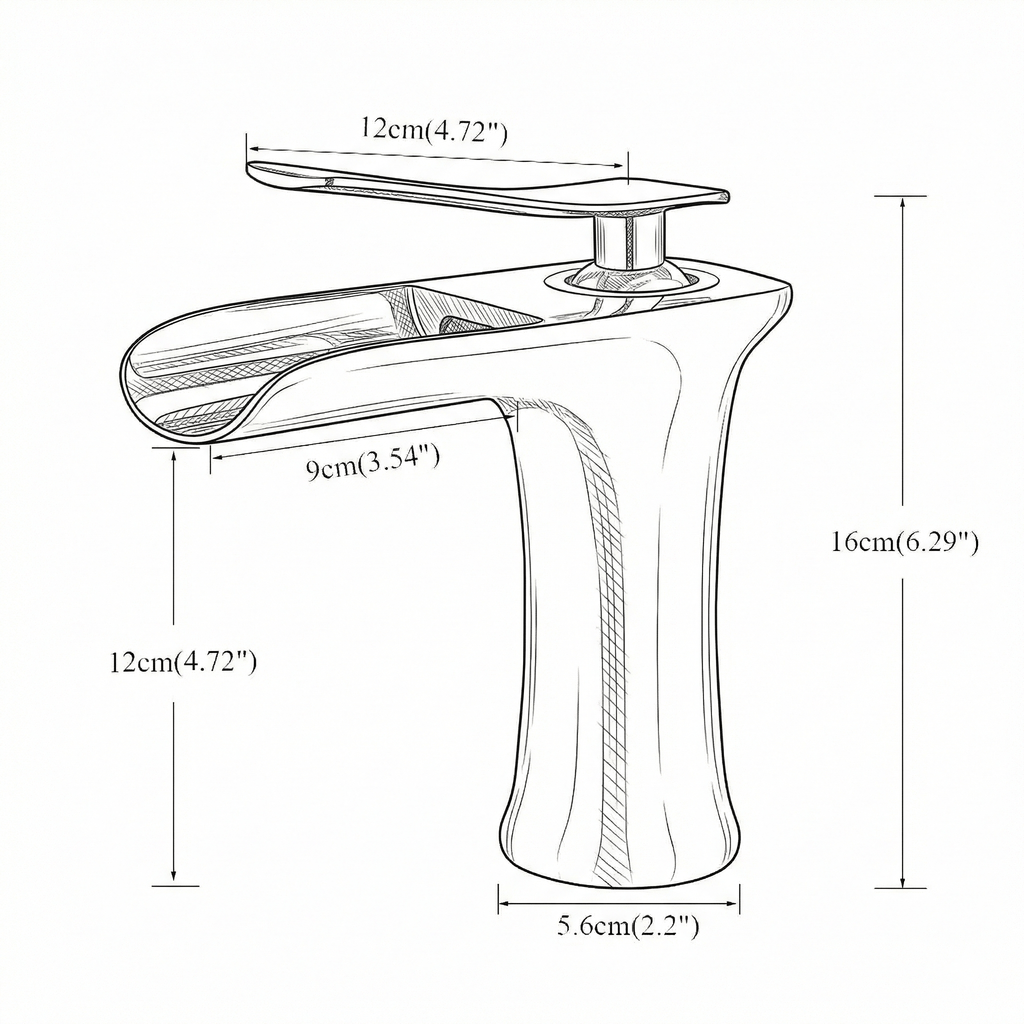 Mitigeur cascade de lavabo blanc