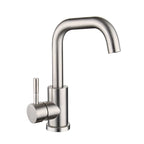 Mitigeur col de cygne pour lavabo gris brossé