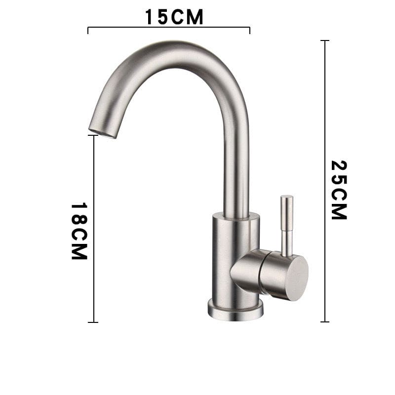 Mitigeur col de cygne pour lavabo gris brossé