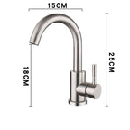 Mitigeur col de cygne pour lavabo gris brossé