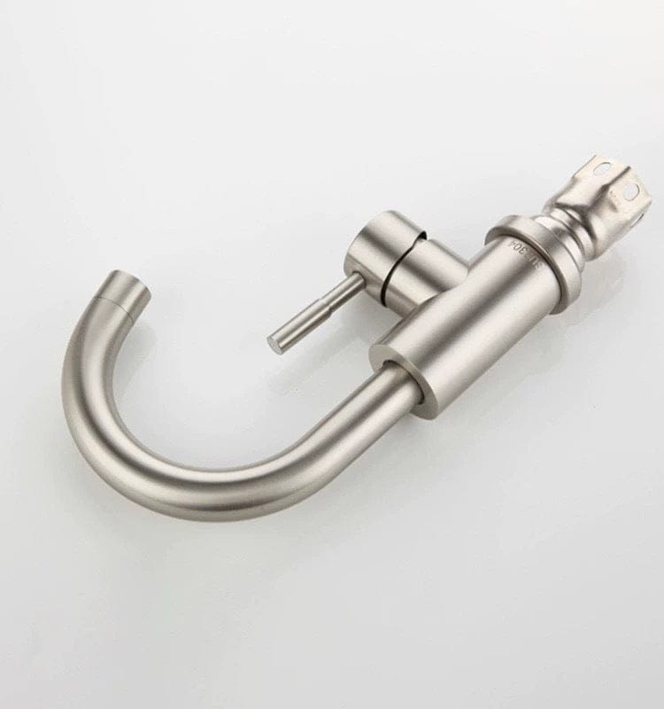 Mitigeur col de cygne pour lavabo gris brossé