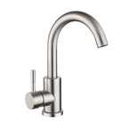 Mitigeur col de cygne pour lavabo gris brossé