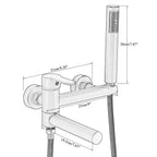 Mitigeur de baignoire avec douchette noir mat