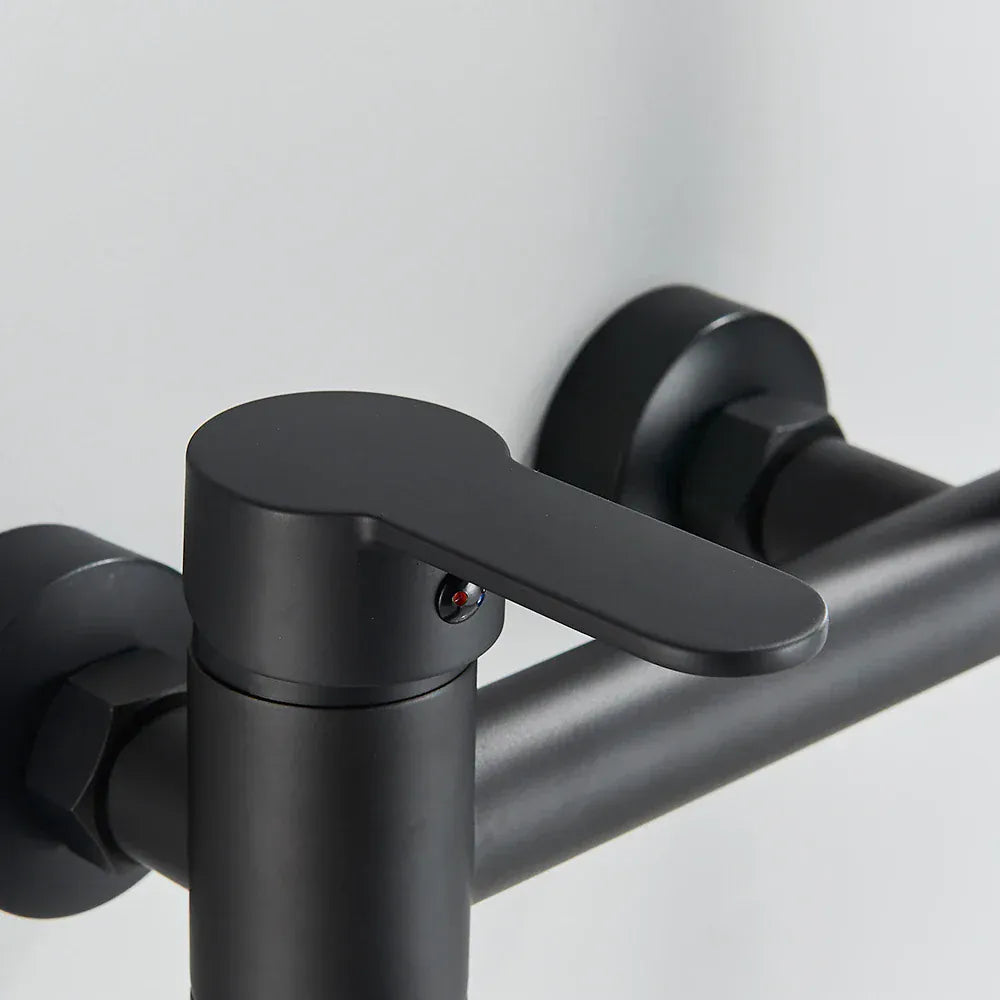 Mitigeur de baignoire avec douchette noir mat