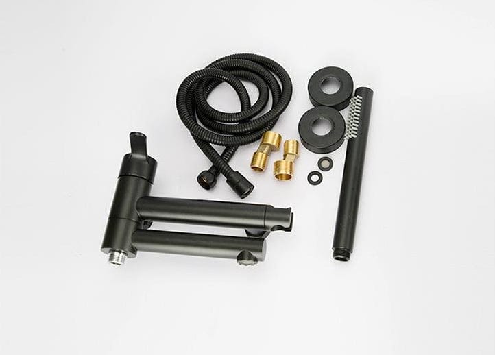 Mitigeur de baignoire avec douchette noir mat