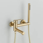Mitigeur de baignoire avec douchette or brossé