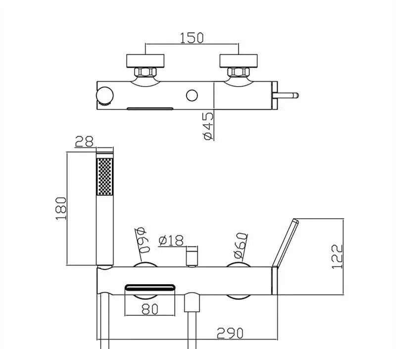 Mitigeur de baignoire cascade gris brossé