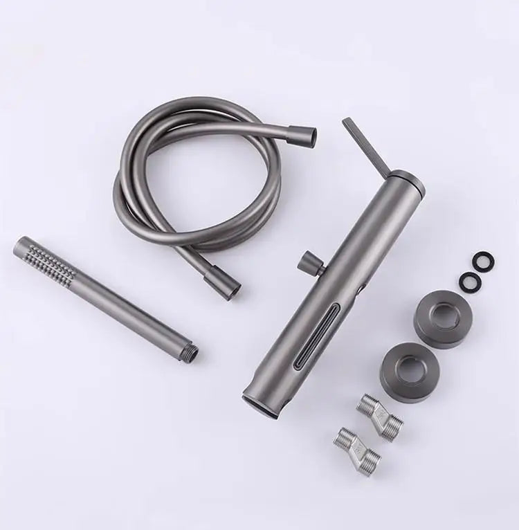 Mitigeur de baignoire cascade gris brossé