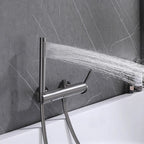 Mitigeur de baignoire cascade gris brossé