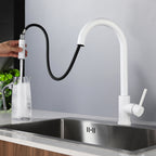 Mitigeur de cuisine avec douchette blanc