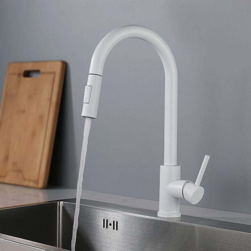 Mitigeur de cuisine avec douchette blanc