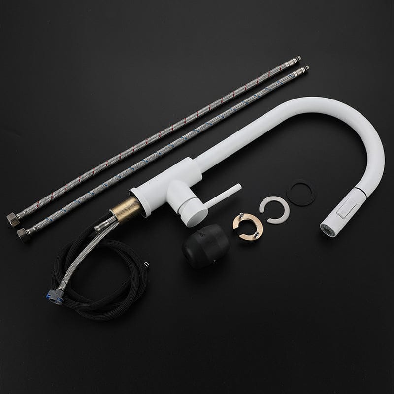 Mitigeur de cuisine avec douchette blanc