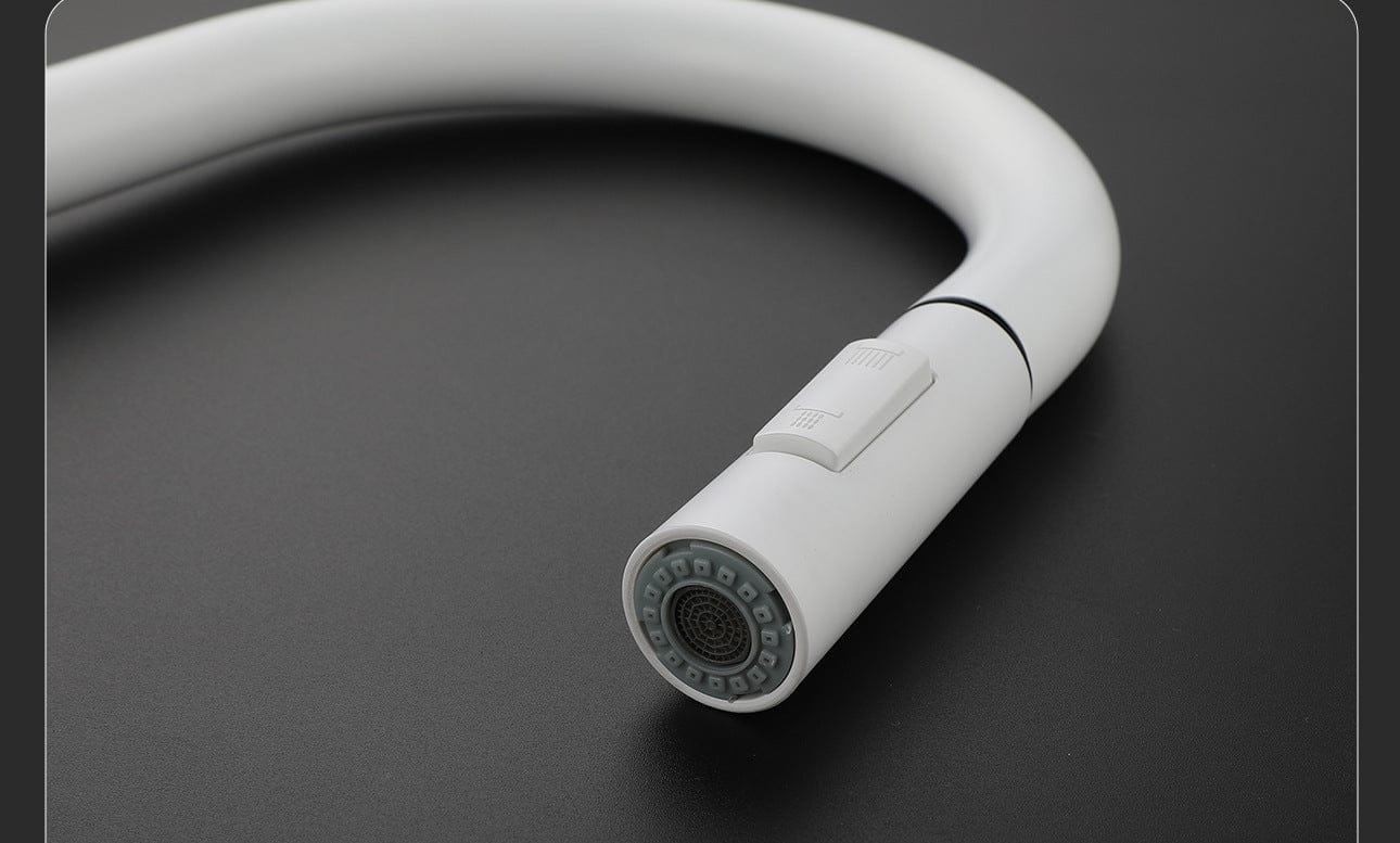 Mitigeur de cuisine avec douchette blanc