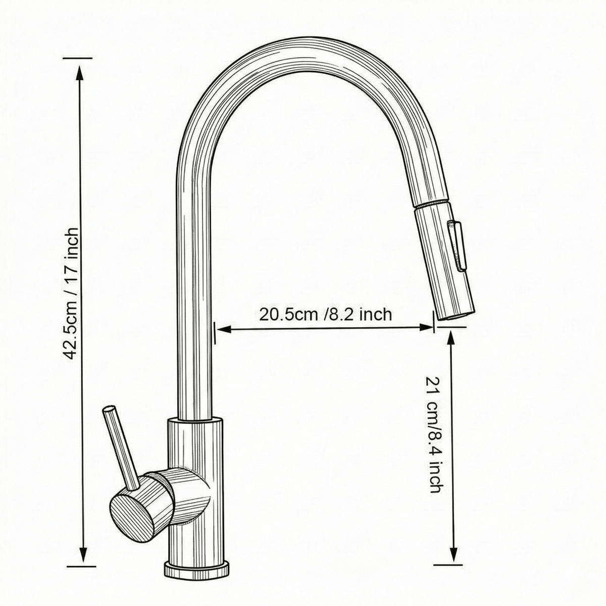 Mitigeur de cuisine avec douchette blanc
