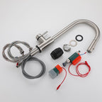 Mitigeur de cuisine avec douchette gris brossé