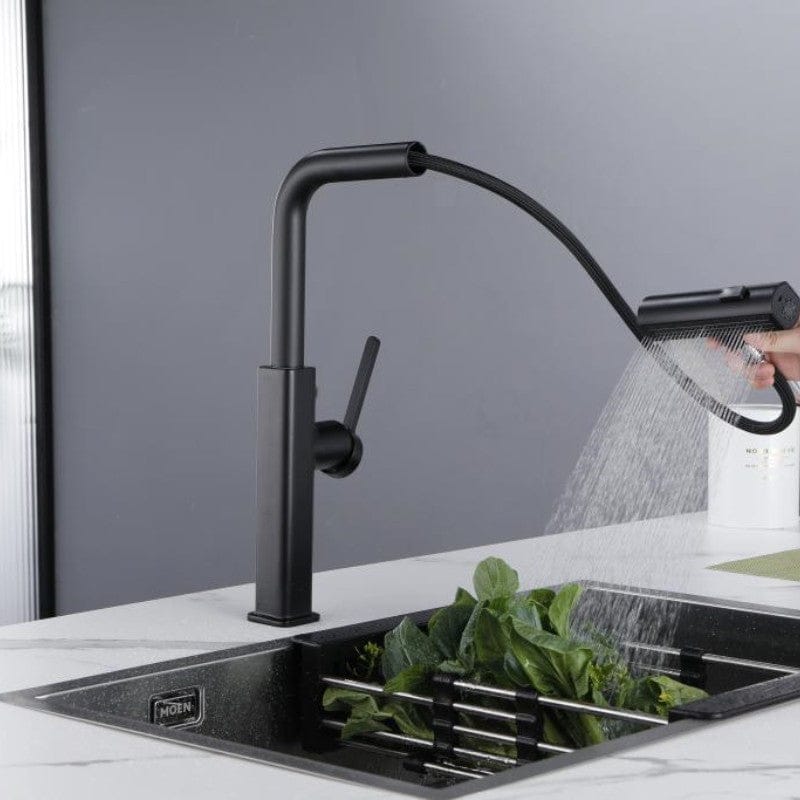 Mitigeur de cuisine avec douchette noir