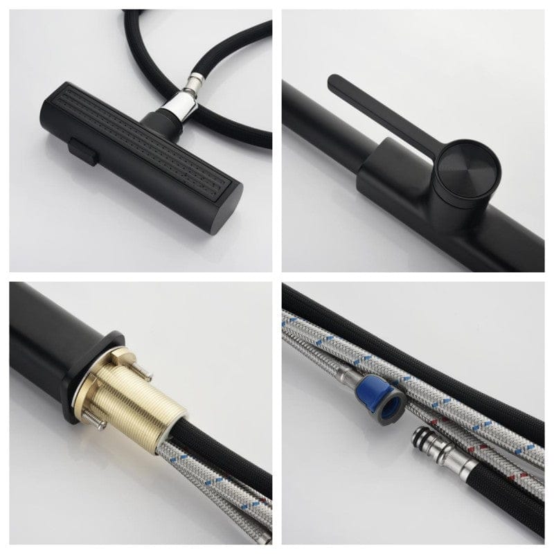 Mitigeur de cuisine avec douchette noir