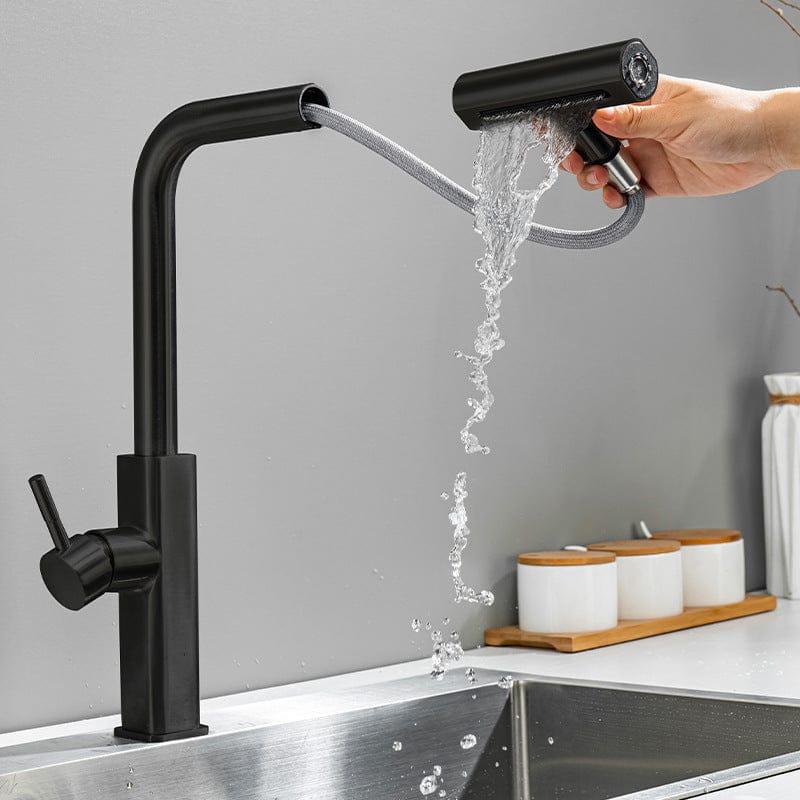 Mitigeur de cuisine avec douchette noir