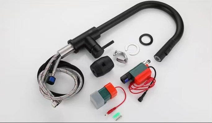 Mitigeur de cuisine avec douchette noir mat