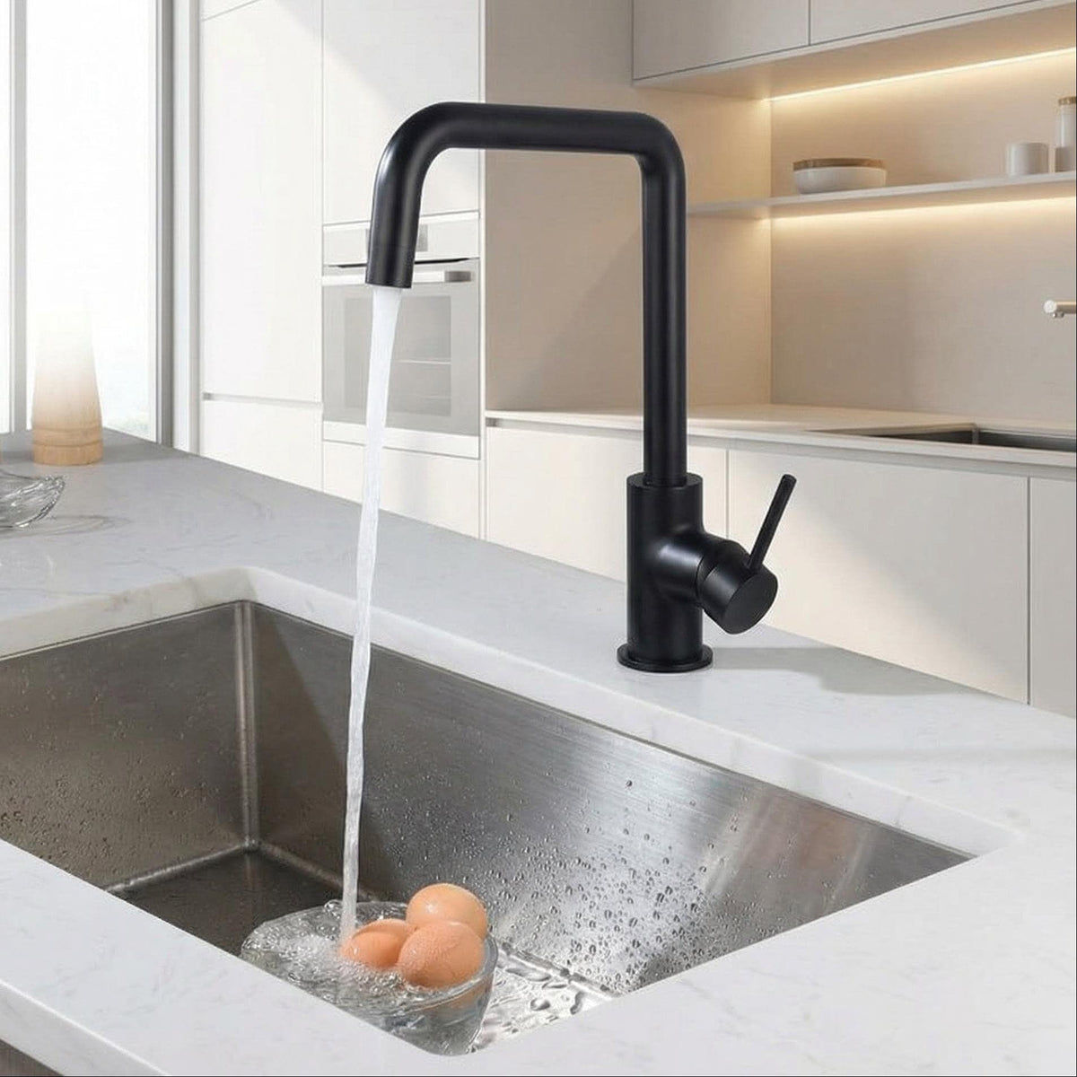 Mitigeur de cuisine brossé noir mat