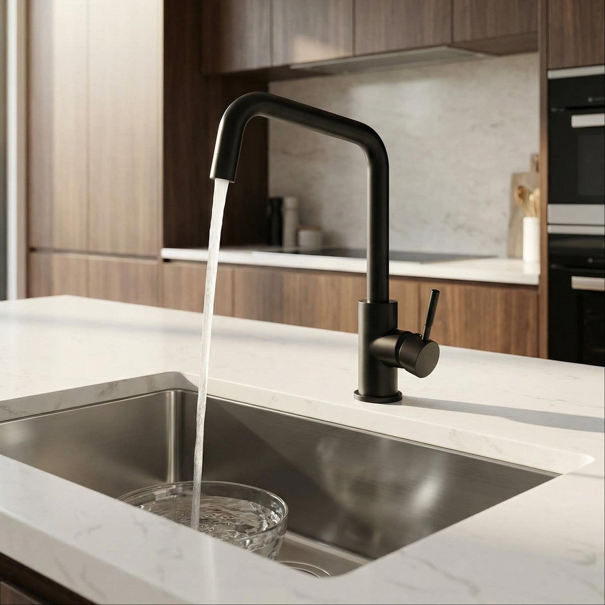 Mitigeur de cuisine brossé noir mat