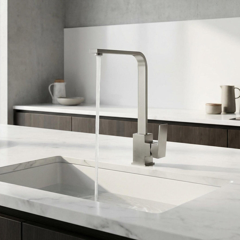 Mitigeur de cuisine design gris brossé