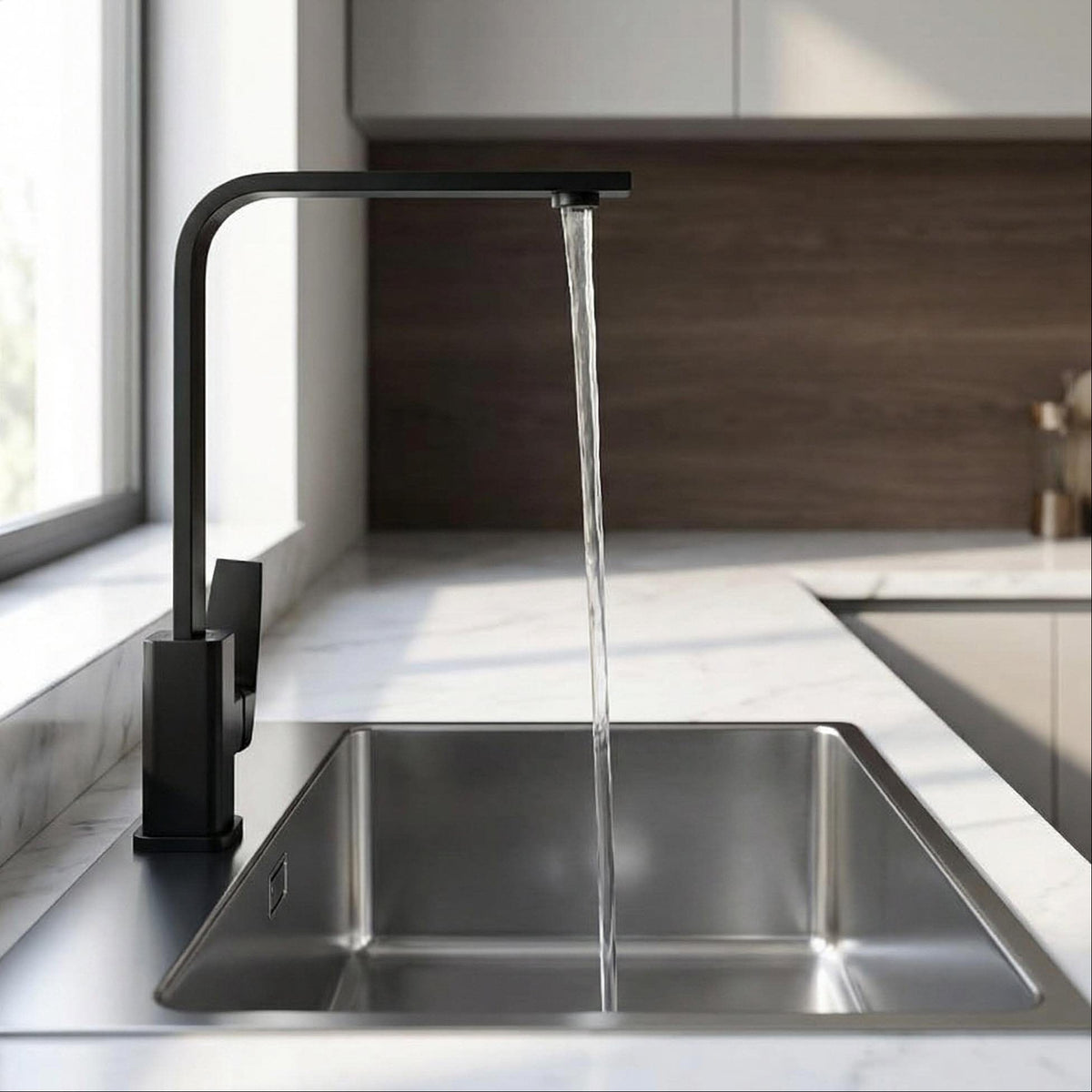 Mitigeur de cuisine design noir mat