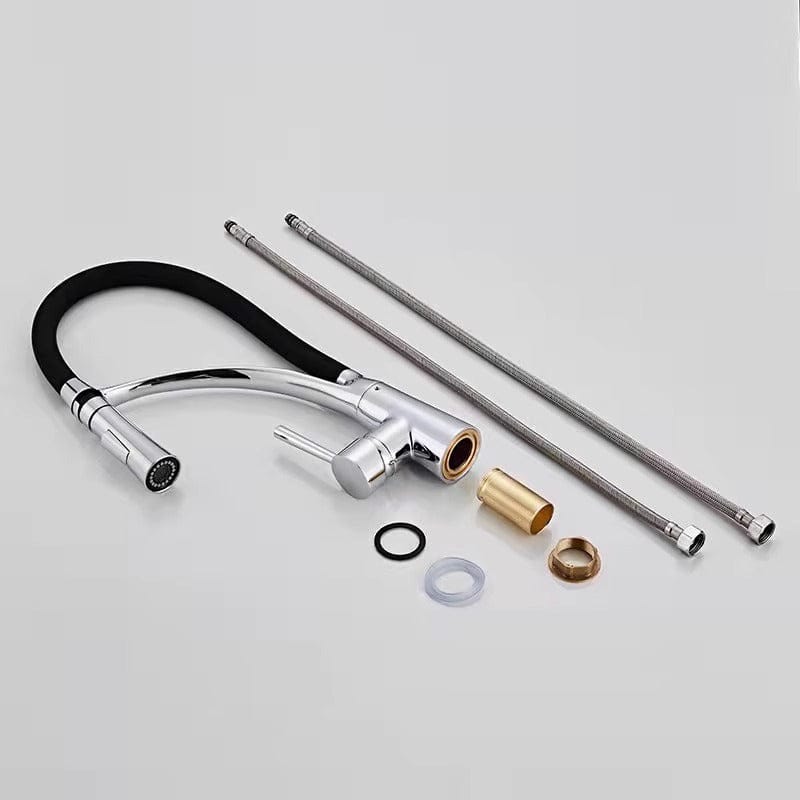 Mitigeur de cuisine en caoutchouc chromé