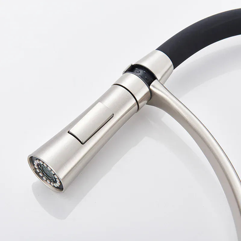 Mitigeur de cuisine en caoutchouc chromé