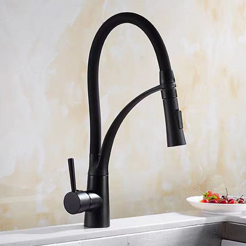 Mitigeur de cuisine en caoutchouc noir mat