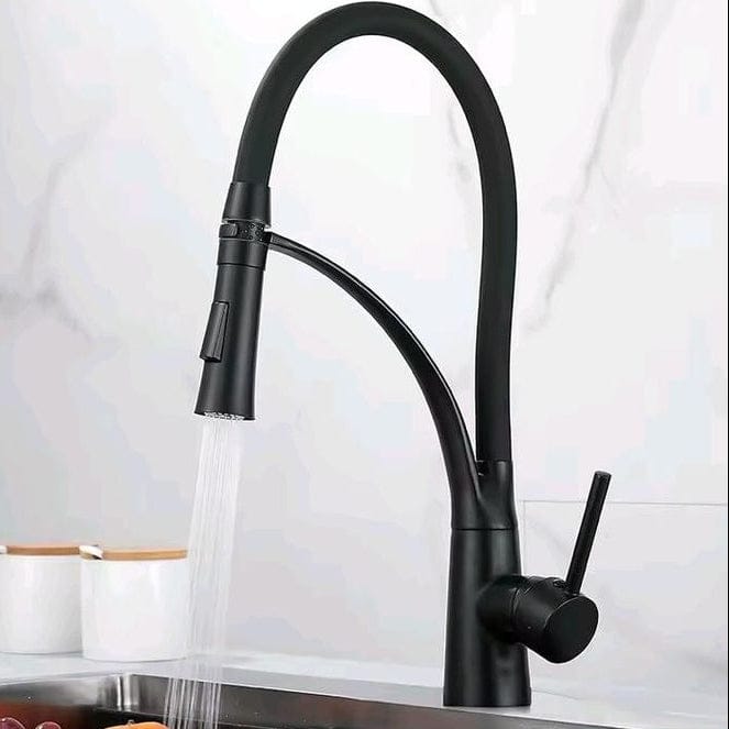 Mitigeur de cuisine en caoutchouc noir mat