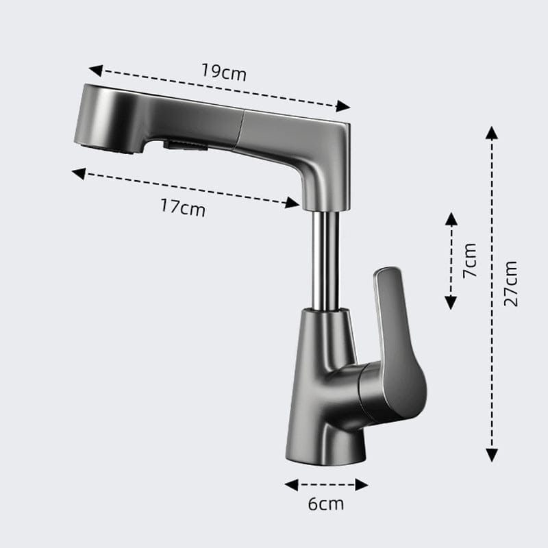 Mitigeur de cuisine en inox gris brossé