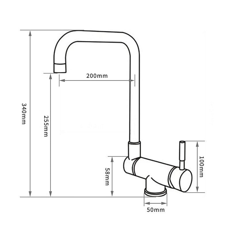 Mitigeur de cuisine rabattable chromé