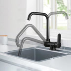 Mitigeur de cuisine rabattable noir mat