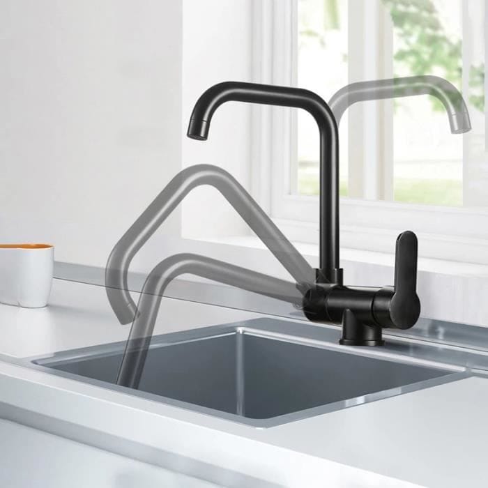 Mitigeur de cuisine rabattable noir mat
